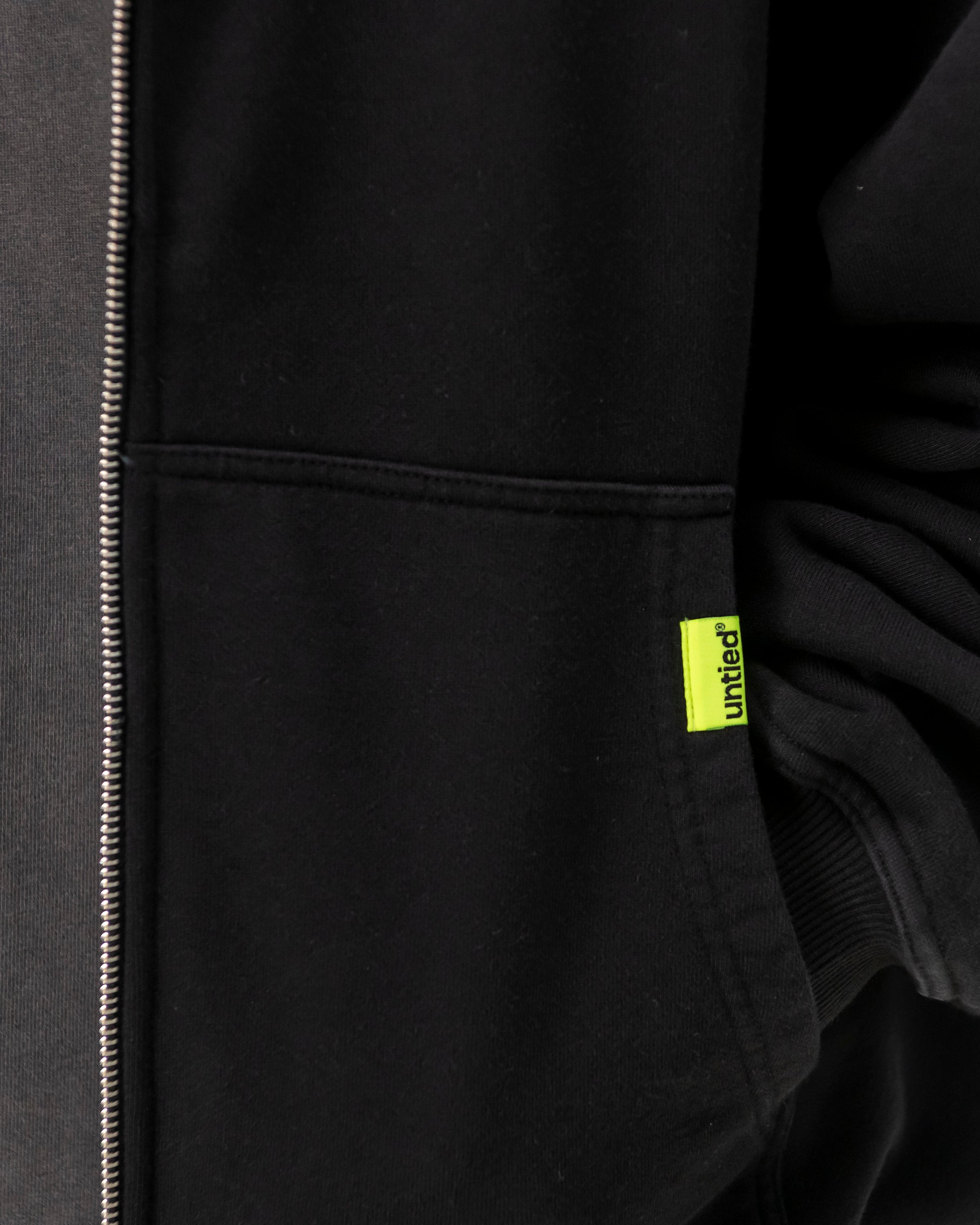 UNTIED® ZIP HOODIE — Black